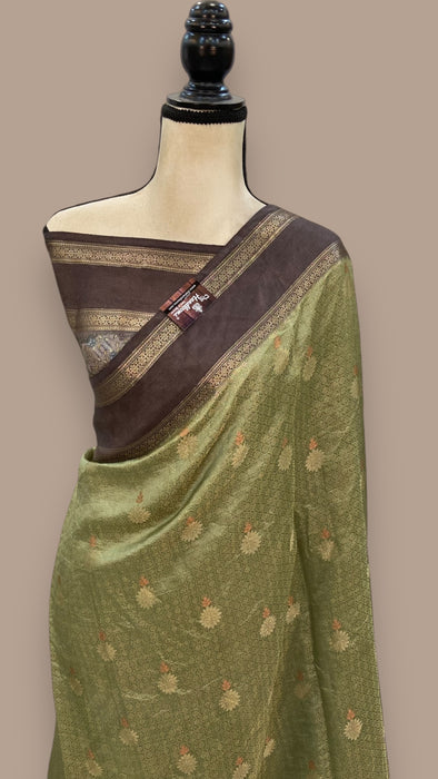 Pure Mango Silk Banarasi Handloom Reshmi Zari Saree With Digital Print