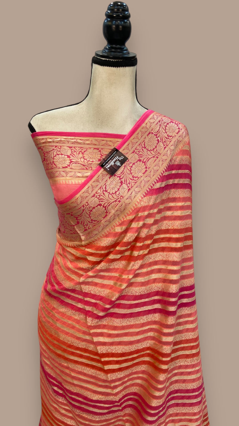 Pure Chiffon Khaddi Banarasi Saree - The Handlooms