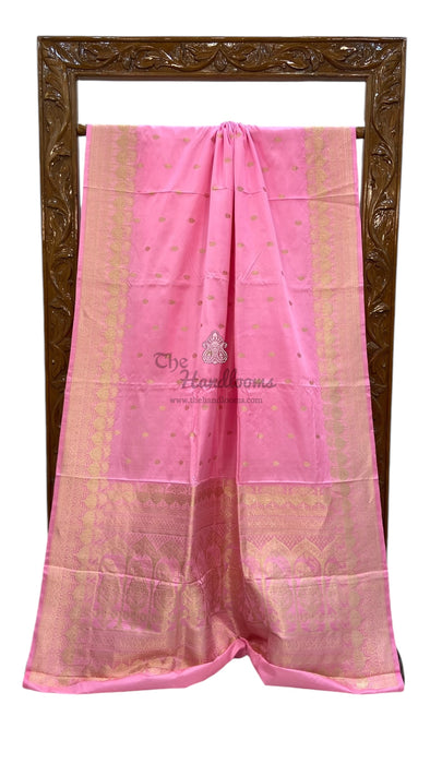 Pure Satan Silk Banarasi Handloom Saree - All over Kadua motifs