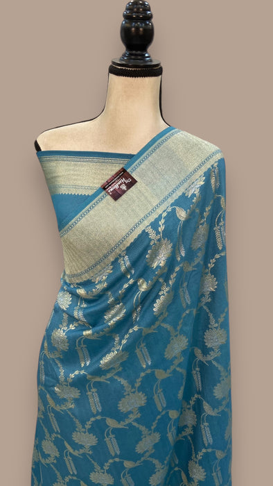 Tussar Georgette Handloom Banarasi Saree