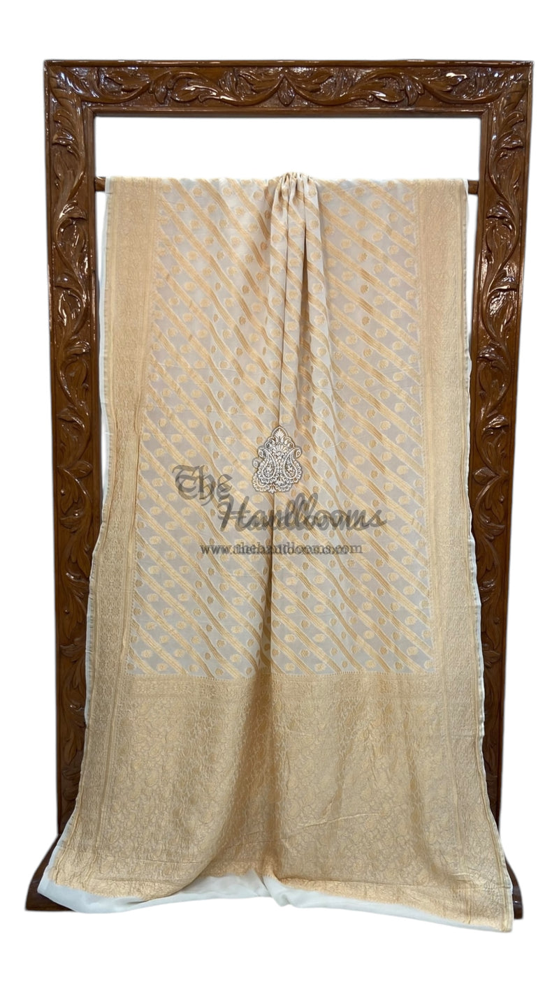 Khaddi Georgette Banarasi Saree - Gold zari - The Handlooms