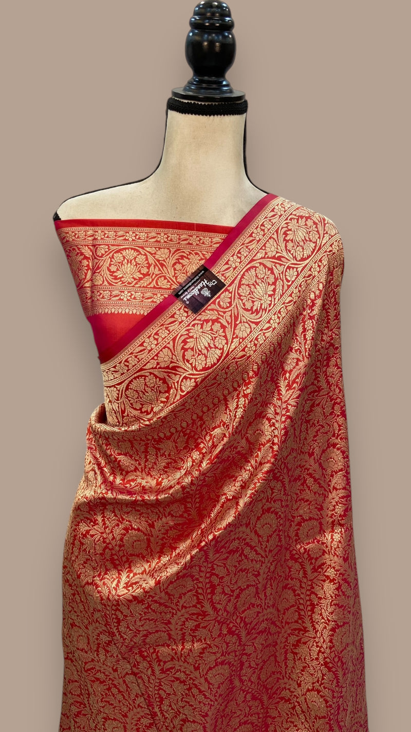 Pure Katan Silk Banarasi Handloom Saree - Tanchui Brocade - The Handlooms