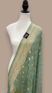 Khaddi Georgette Handloom Banarasi Dupatta - The Handlooms