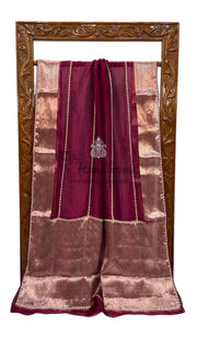 Magenta Pure Kora Handloom Banarasi Saree - Handwork - The Handlooms