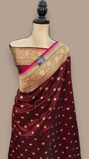 Pure Katan Silk Banarasi Handloom Saree - Tanchui Brocade - The Handlooms