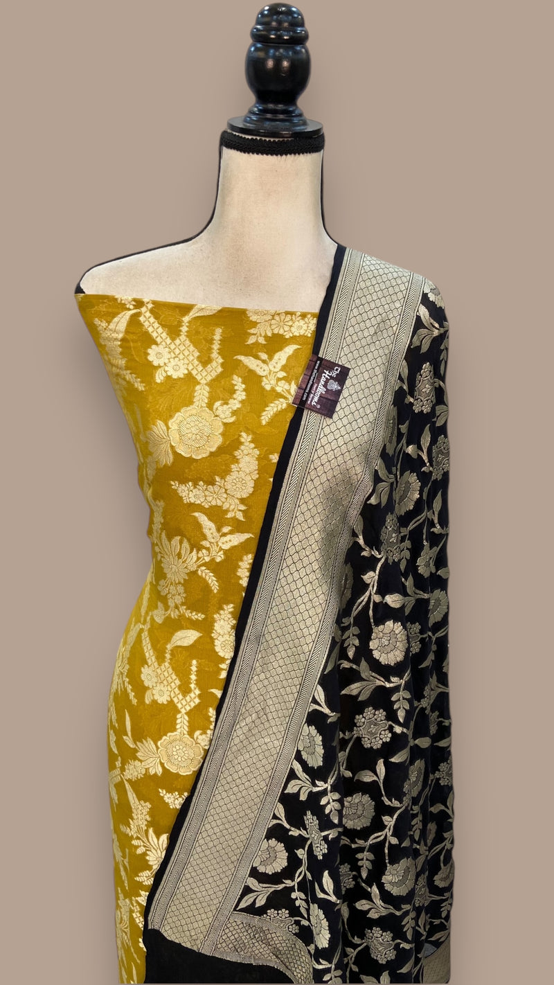 Khaddi Georgette Banarasi Dress material - The Handlooms