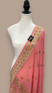 Khaddi Georgette Handloom Banarasi Dupatta - The Handlooms