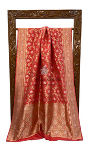 Pure Katan Silk Banarasi Handloom Saree - All over Sona Roopa Jaal work - The Handlooms