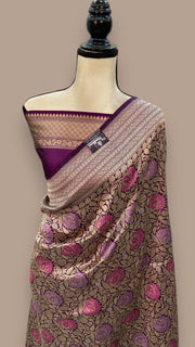 Pure Katan Silk Banarasi Handloom Saree - Tanchui Brocade With Meenakari - The Handlooms
