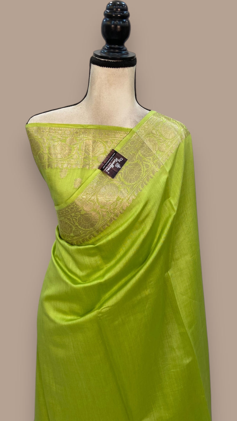 Pure Chiniya Silk Khaddi Handloom Banarasi Saree - The Handlooms