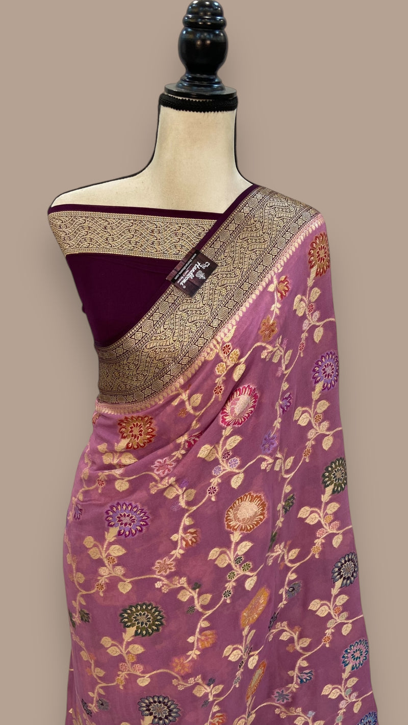 Pure Crepe Georgette Banarasi Saree - The Handlooms