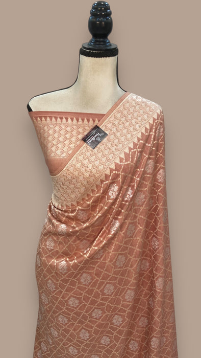 Pure Cream Khwaab Khaddi Handloom Banarasi Saree