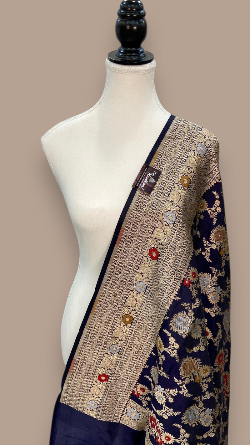 Pure Katan Silk Handloom Banarasi Dupatta - The Handlooms