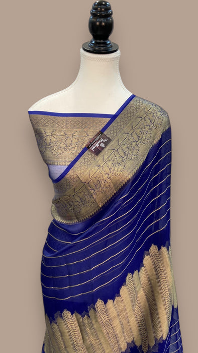 Pure Metallic Tissue Handloom Banarasi Saree