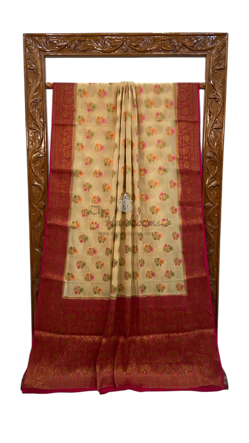 Pure Chiffon Khaddi Banarasi Saree - The Handlooms