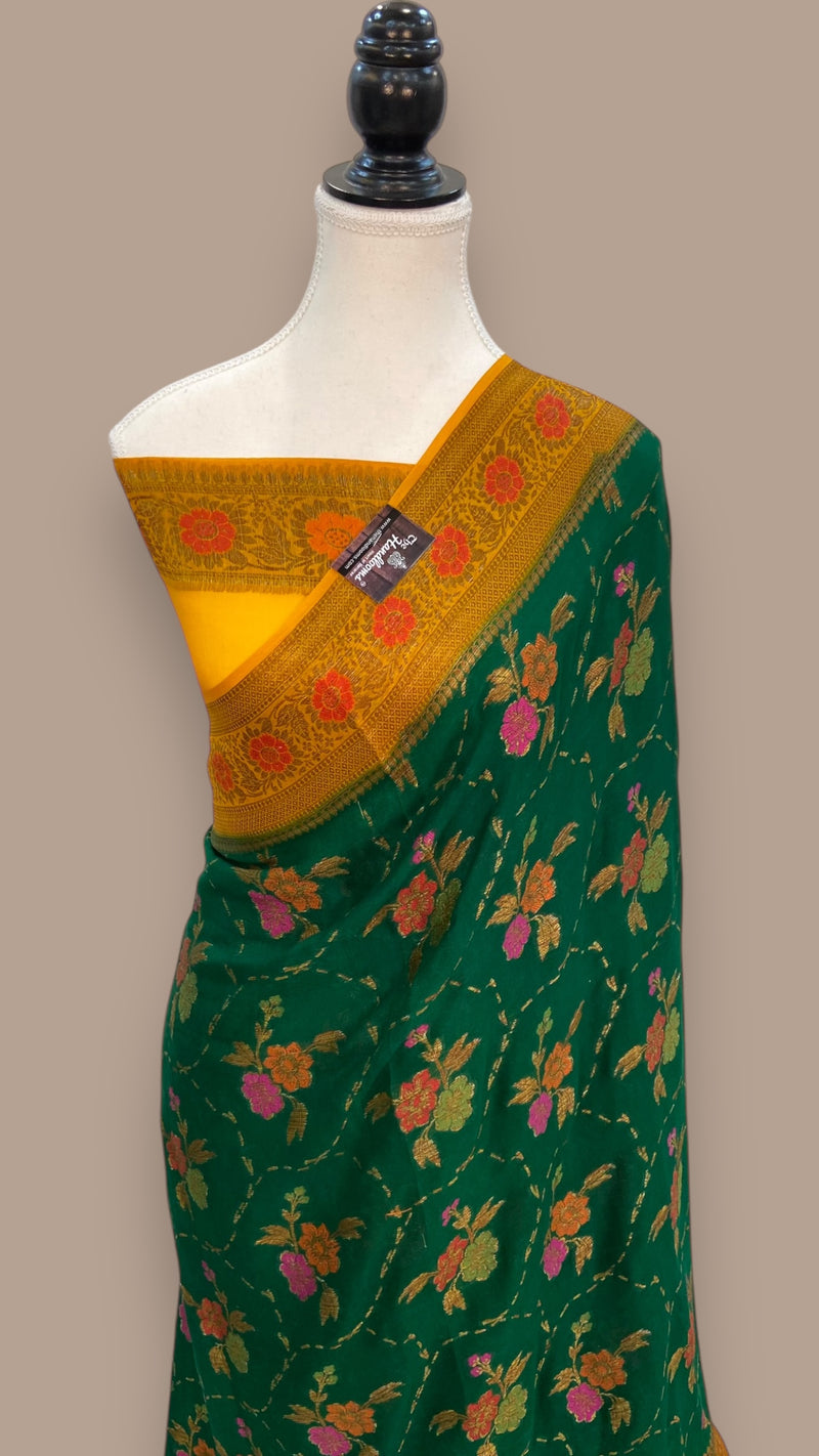 Pure Chiffon Khaddi Banarasi Saree - The Handlooms