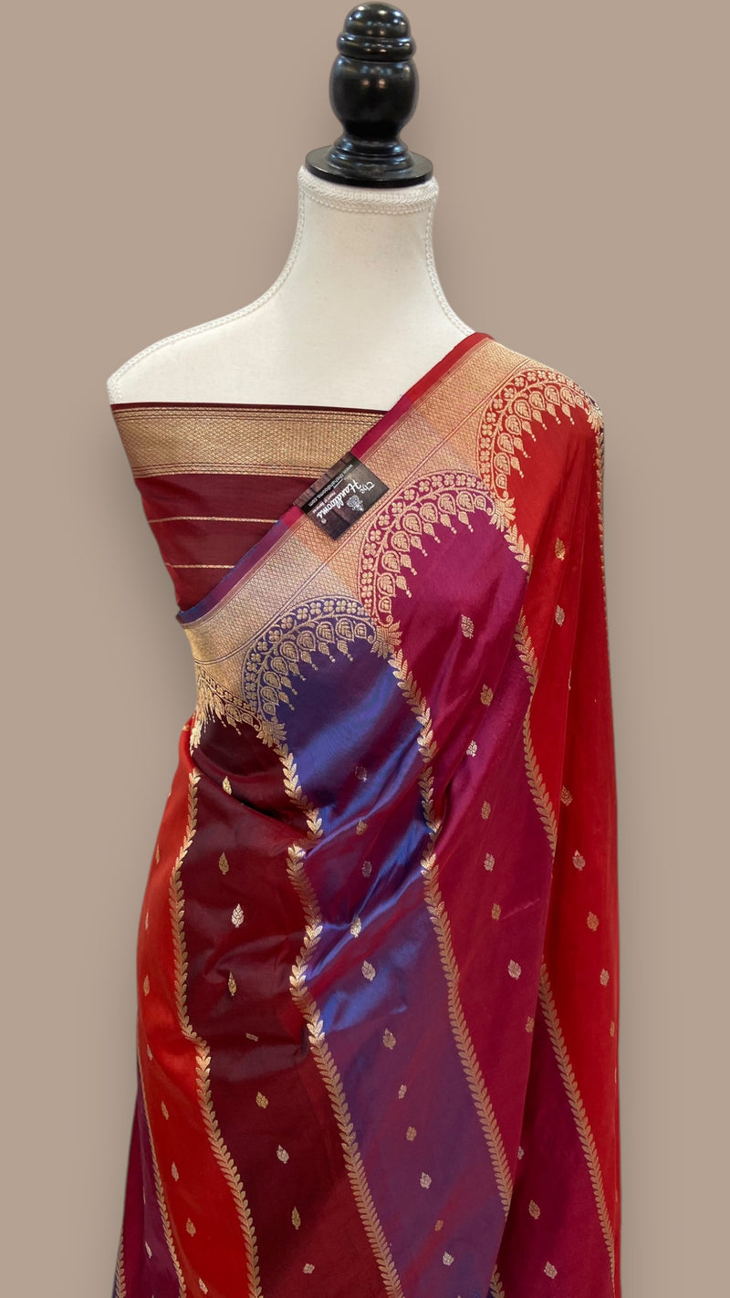 Pure Katan Silk Banarasi Handloom Saree - Rangkat - The Handlooms
