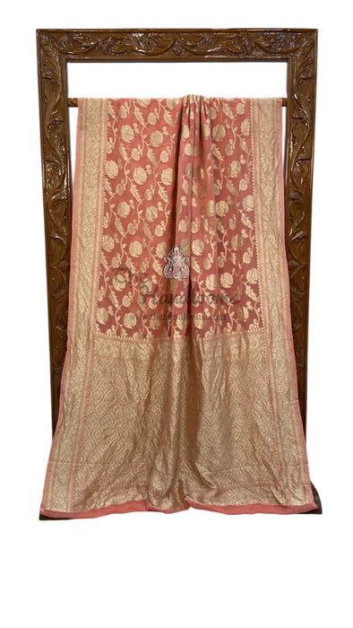 Khaddi Georgette Handloom Banarasi Saree