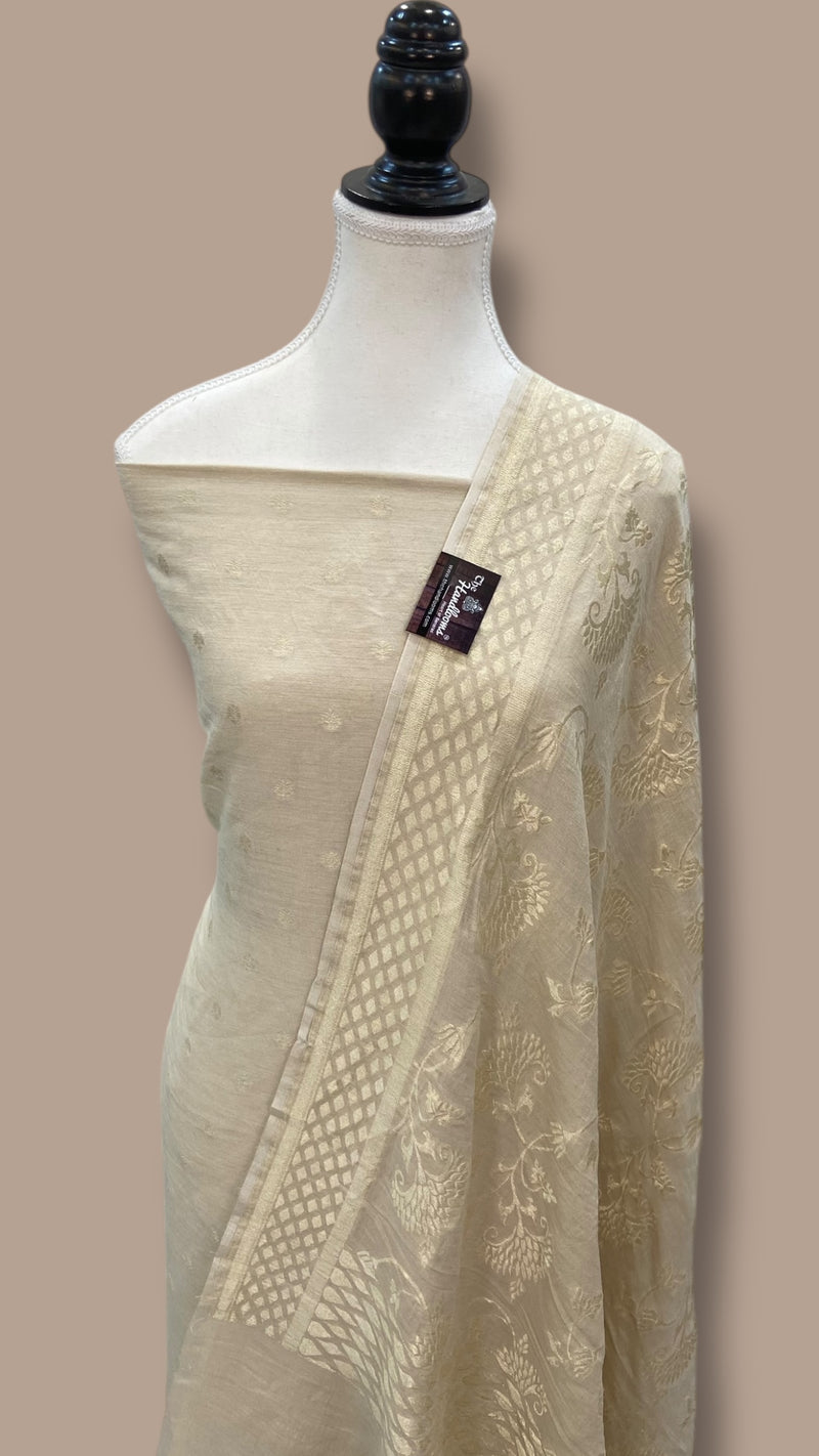 Pure Moonga Georgette Banarasi Dress material - The Handlooms