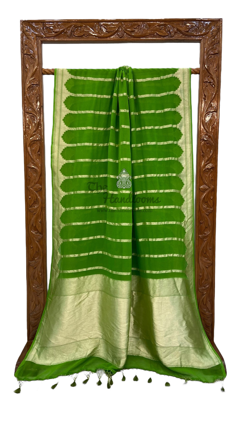 Pure Khaddi Georgette Handloom Banarasi Saree - The Handlooms