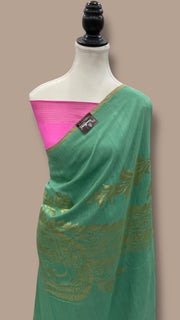 Moonga Georgette Handloom Banarasi Saree - The Handlooms