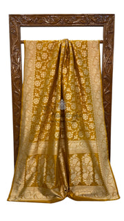 Pure Katan Silk Banarasi Handloom Saree - All over Jaal work - The Handlooms