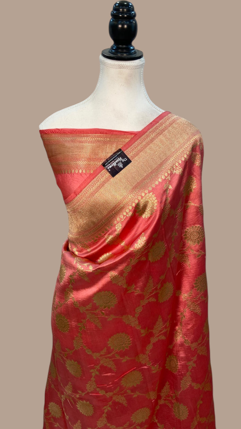 Pure Dupion Silk Banarasi Handloom Saree - The Handlooms