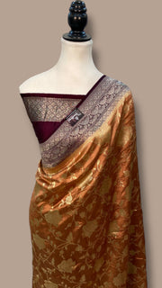 Pure Dupion Silk Banarasi Handloom Saree - The Handlooms