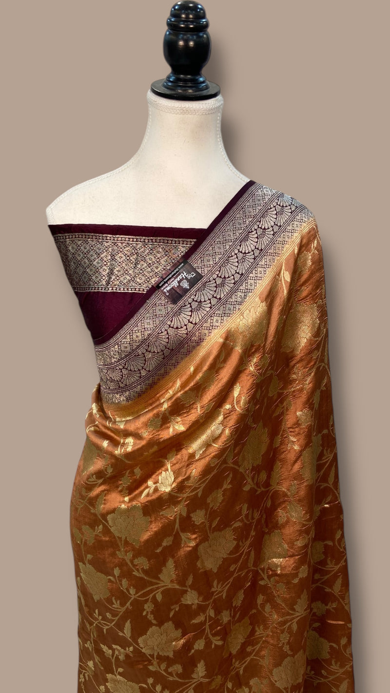 Pure Dupion Silk Banarasi Handloom Saree - The Handlooms