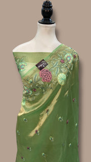 Pure Tissue Handloom Banarasi Saree With Chikankari - The Handlooms