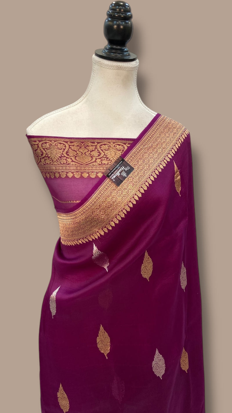 Pure Kora Handloom Banarasi Saree - Sona Roopa Kadua motifs - The Handlooms