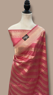 Pure Katan Silk Banarasi Handloom Saree - All Over Jaal Work - The Handlooms
