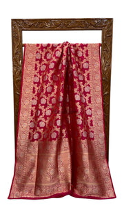Pure Katan Silk Banarasi Handloom Saree - All Over Sona Roopa Jaal Work - The Handlooms