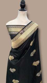 Pure Katan Silk Banarasi Handloom Saree - All over Sona Roopa kadiyal Motifs - The Handlooms