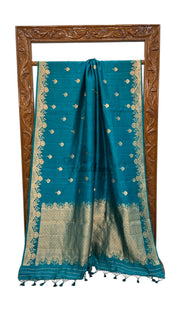 Pure Katan Silk Banarasi Handloom Saree - All over Kadua motifs - The Handlooms