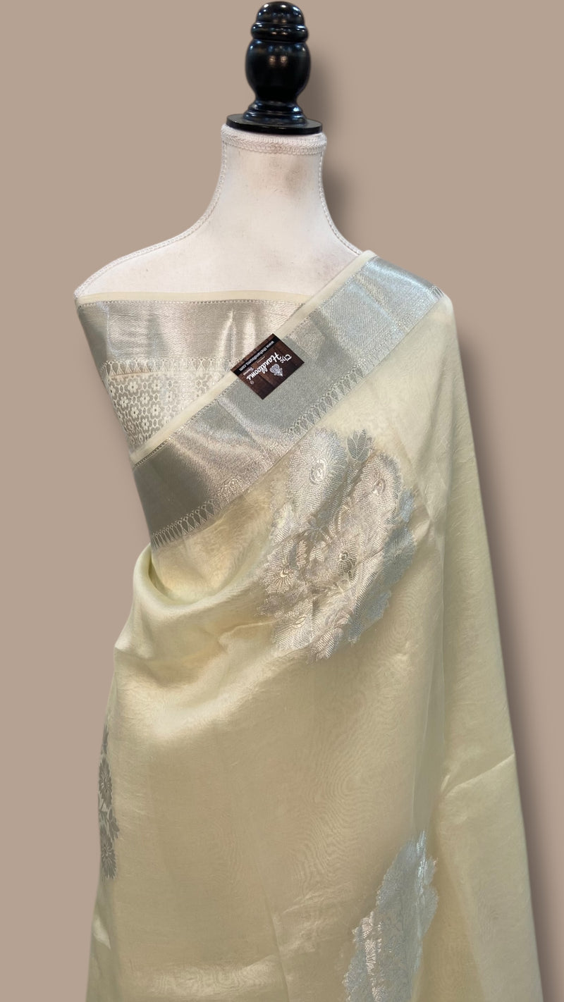 Pure Kora Handloom Banarasi Saree - The Handlooms