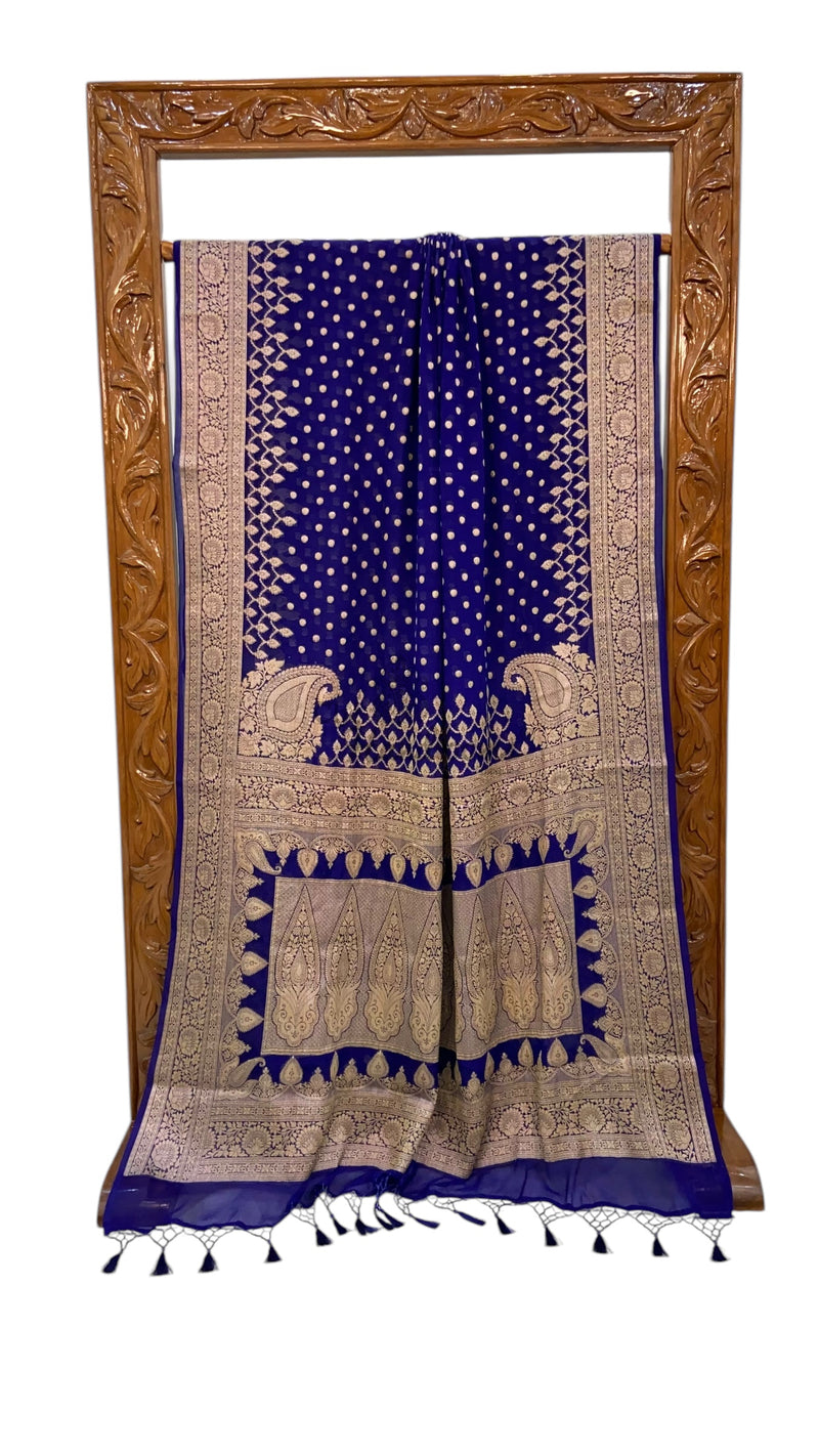 Pure Chiffon Khaddi Banarasi Saree - The Handlooms