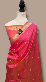 Pure Katan Silk Reshmi Zari Banarasi Handloom Saree - The Handlooms