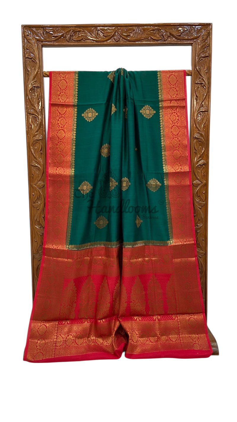 Moonga Georgette Handloom Banarasi Saree - The Handlooms
