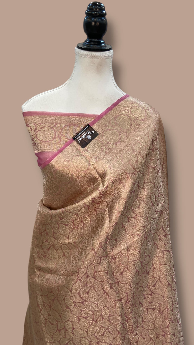 Pure Kora Tissue Tanchui Handloom Banarasi Saree - The Handlooms