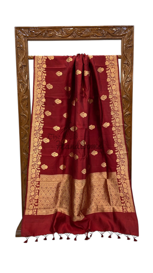 Pure Katan Silk Banarasi Handloom Saree - All over Kadua motifs - The Handlooms