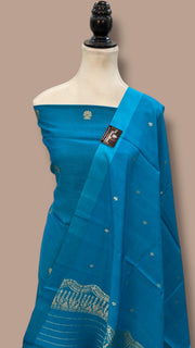 Pure Moonga Silk Banarasi Handloom Dress material - All Over Kadua Motifs With Silk Dupatta - The Handlooms