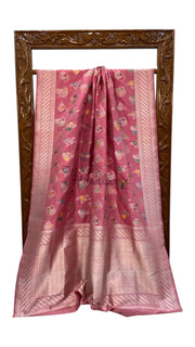 Ektara Pure Katan Silk Banarasi Handloom Saree - All over kadiyal Jaal work - The Handlooms