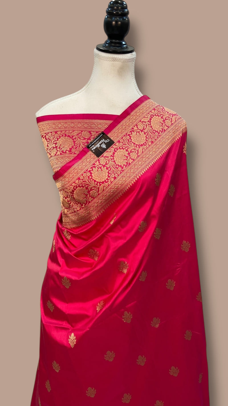 Pure Katan Silk Banarasi Handloom Saree - All over Kadua motifs - The Handlooms