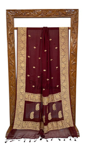 Pure Georgette Banarasi Saree - Gold zari - The Handlooms