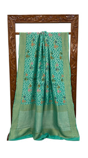 Moonga Georgette Handloom Banarasi Saree - Tilfi - The Handlooms