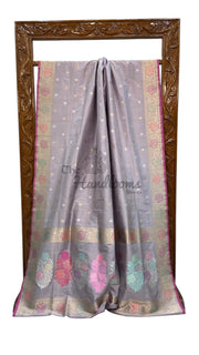 Pure Katan Silk Banarasi Handloom Saree - All Over Sona Roopa Kadua Motifs - The Handlooms