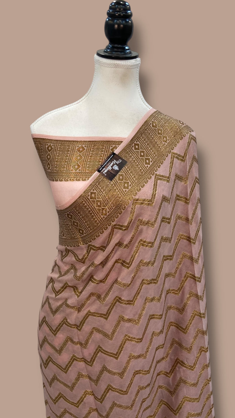 Pure Chiffon Khaddi Banarasi Saree - The Handlooms