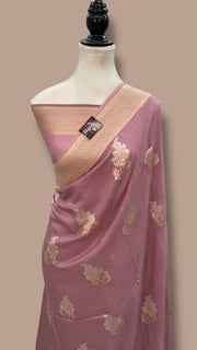 Moonga Georgette Handloom Banarasi Saree - The Handlooms