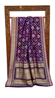 Ektara Pure Katan Silk Banarasi Handloom Saree - All over kadiyal Jaal work - The Handlooms